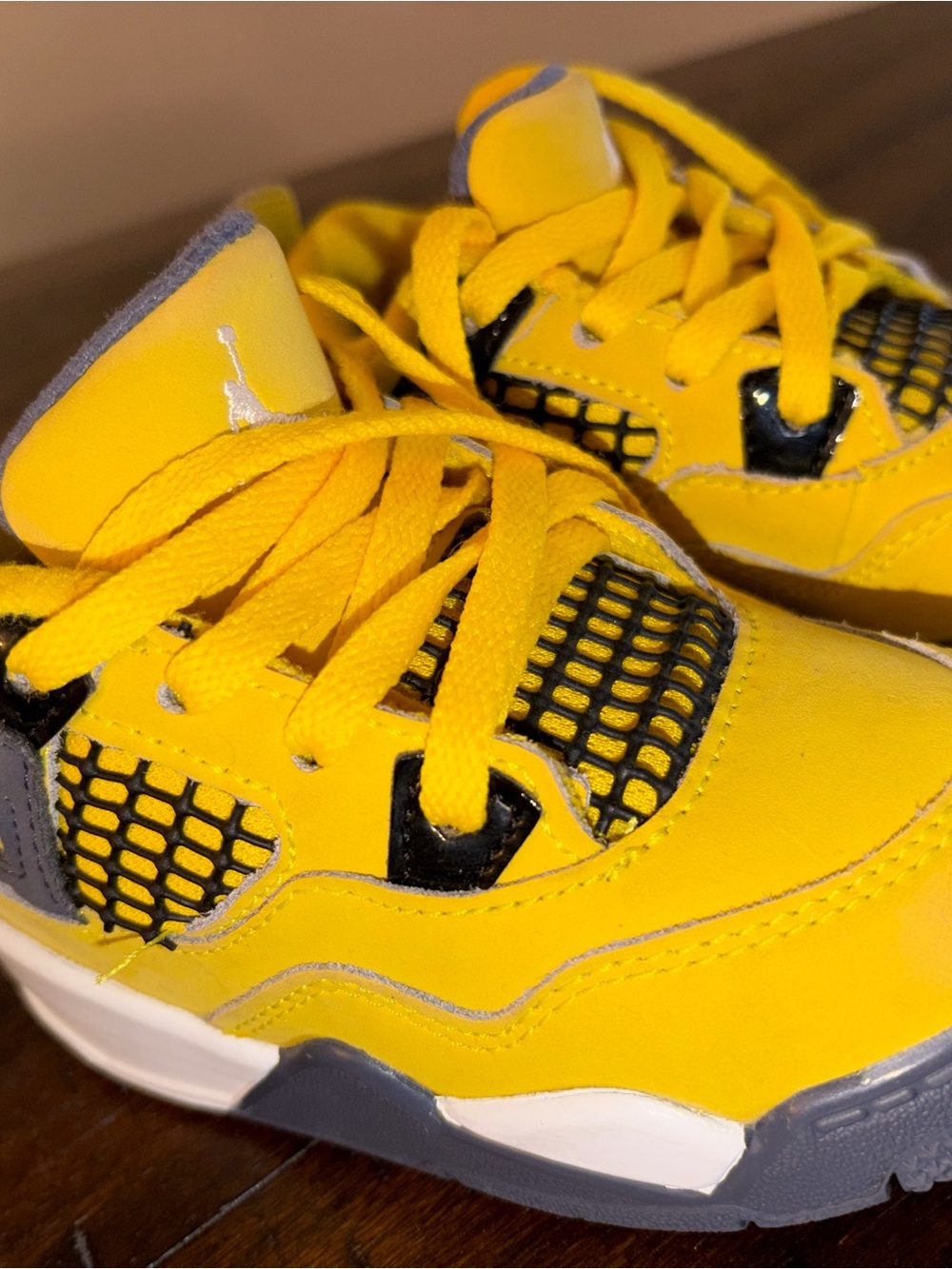 Jordan Kids Yellow and Black Retro Basketball Sneakers